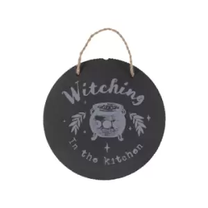 Witching In The Kitchen Slate Hanging Sign