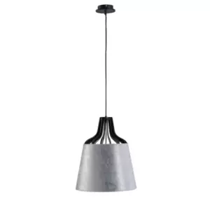 Ivo Dome Pendant Ceiling Light Silver, 38cm, 1x E27