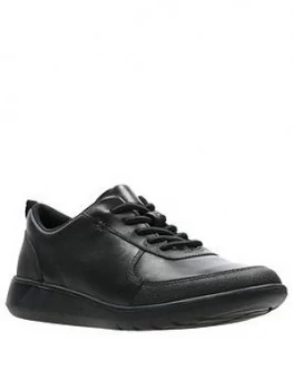 Clarks Boys Youth Scape Street School Shoes - Black Leather, Size 5 Older