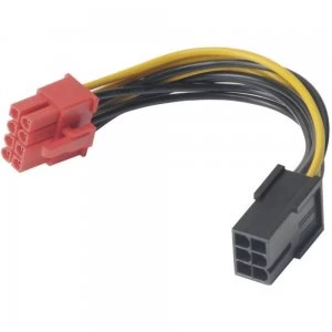 Akasa AK-CB052 8-Pin PCIe 2.0 (M) to 6-Pin PCIe (F) 0.10m Black Retail Packaged Internal Converter Cable