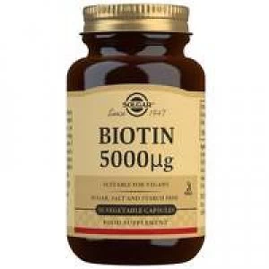 Solgar Vitamins Biotin 5000ug Vegetable Capsules x 50