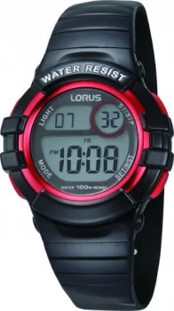 Lorus Black Resin Strap Watch