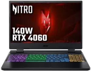Acer Nitro 5 AN515-58 Gaming Laptop, Intel Core i7-12650H, 16GB RAM, 1TB PCIe SSD, 15.6" Quad HD IPS 165Hz, NVIDIA GeForce RTX 4060 8GB, Windows 11 H
