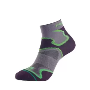 1000 Mile Womens/Ladies Fusion Socks (S) (Grey/Black/Green)