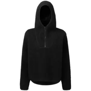 TriDri Womens/Ladies Sherpa Fleece Quarter Zip Hoodie (L-XL) (Black)