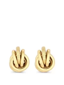 Mood Gold Textured Knot Stud Earrings