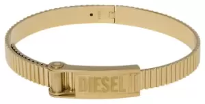 Diesel DX1357710 FONT STEEL Mens Gold-Toned Hinged Bangle Jewellery