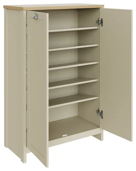 GFW GFW Lancaster 2 Door Shoe Storage Cabinet - Cream
