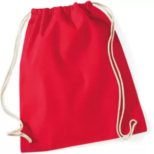 Westford Mill - Cotton Gymsac Bag - 12 Litres (One Size) (Classic Red)