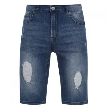 Fabric Denim Shorts Mens - Mid Wash