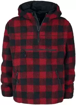 Brandit Fleece Worker Pullover Sweatshirt red black