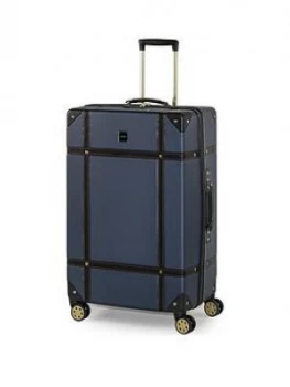 Rock Luggage Vintage Large 8-Wheel Suitcase - Navy