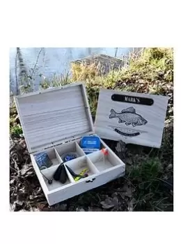 Fishing Gear - Personalised 6 Compartment Wooden Box