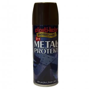 Plastikote Metal Protekt Aerosol Spray Paint Brown 400ml