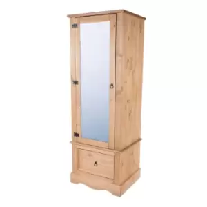 Halea Pine Wardrobe with Mirror Door