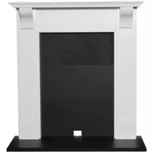 Adam - Harrogate Stove Fireplace in Pure White & Black, 39 Inch