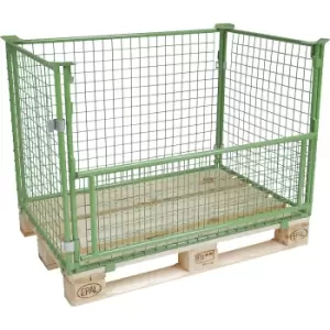eurokraft basic with flap, mesh size 50 x 50 mm, with flap, mesh size 50 x 50 mm, height 800 mm, green