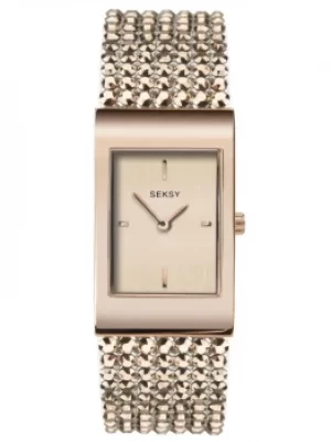 Seksy Ladies Shimmer Rose Gold Tone Bracelet Watch 2726
