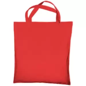 Jassz Bags "Cedar" Cotton Short Handle Shopping Bag / Tote (One Size) (Red) - Red