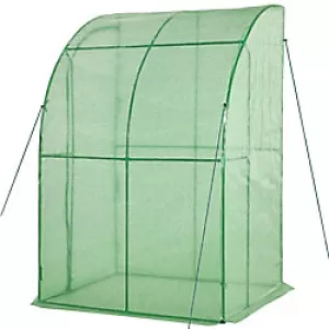 Outsunny Outdoor Walk-In Tunnel Gardening Greenhouse with Zippered Doorss Strong Reinforced PE COVER 143 x 118 x 212cm Green