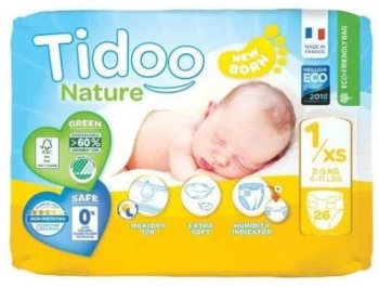 Tidoo Nappies - Size 1/Newborn (2 - 5kg) - 26s