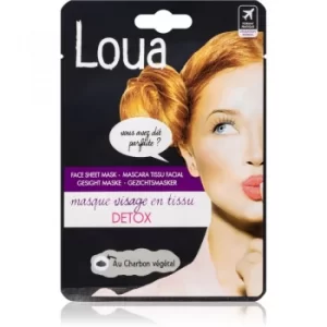 Loua Detox Face Mask cleansing face sheet mask with activated charcoal 23ml
