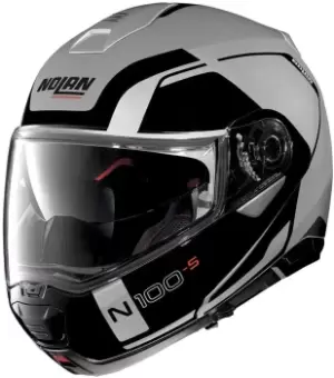 Nolan N100-5 Consistency N-Com Helmet, black-silver, Size 2XL, black-silver, Size 2XL
