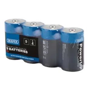Draper PowerUP 03979 Ultra Alkaline D Batteries (Pack of 4)