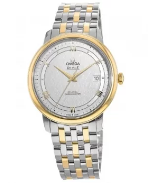 Omega De Ville Prestige Co-Axial 39.5mm Automatic Silver Dial Yellow Gold and Steel Mens Watch 424.20.40.20.02.001 424.20.40.20.02.001