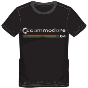 Commodore 64 Logo Mens Large T-Shirt - Black