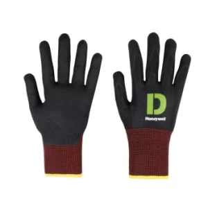 Cut Resistant Gloves, Foam Nitrile Coated, Black, Size 10