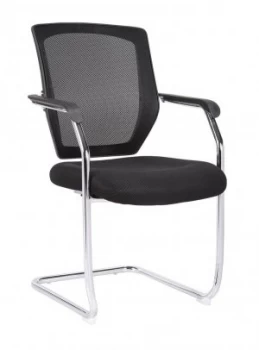 Medium Back Mesh Cantilever Chair Black