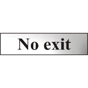 ASEC No Exit 200mm x 50mm Chrome Self Adhesive Sign