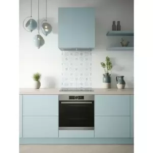 House Beautiful - Heritage Sky Blue Glass Kitchen Splashback 600mm x 750mm - Blue