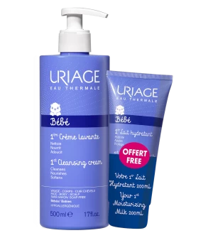 Uriage Promo Baby 1st Cleansing Cream 500ml + Moisturizing Milk 200ml
