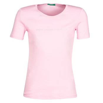 Benetton DOLORES womens T shirt in Pink - Sizes S,M,XL,XS