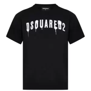 DSQUARED2 Boy'S Logo Slouch T Shirt - Black