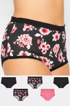 5 Pack Curve Floral Full Briefs