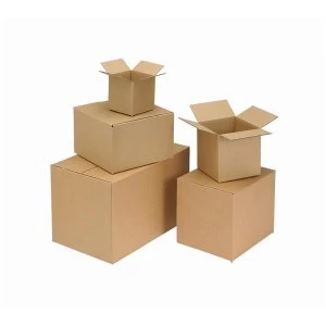 Packing Carton Single Wall Strong Flat Packed 482x305x305mm Brown Pack of 25