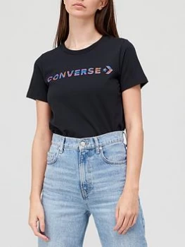 Converse Center Front Icon Classic T-Shirt - Black, Size XS, Women