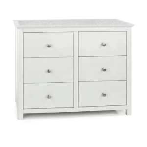 Stirling White 3 Plus 3 Drawer Wide Chest, white