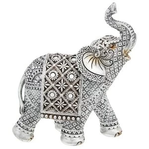 Silver Diamond Elephant Large Ornament