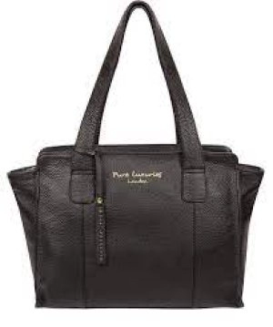 Pure Luxuries London Black 'Alexandra' Leather Handbag