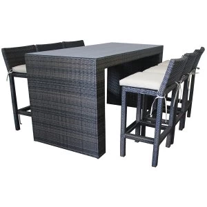 Charles Bentley 6-Seater Bar Table And Stool Set