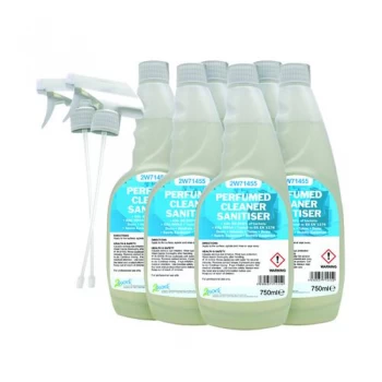 2Work Perfumed Spray Wipe Sanitiser 750ml Pack of 6 211SVW