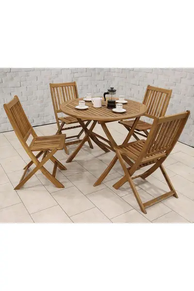 Royalcraft Brooklyn Table with 4 x Manhattan Chairs Natural