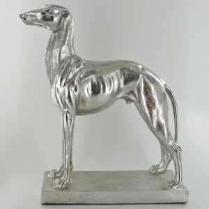 Silver Greyhound Sculpture 33cm