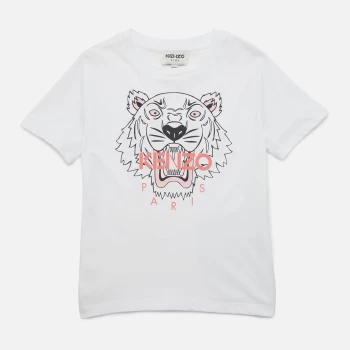 KENZO Girls Tiger T-Shirt - White - 8 Years