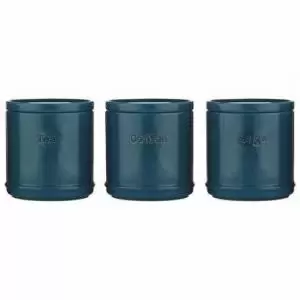 Accents Teal TeaCoffeeSugar Canisters 3 Set NWT7383