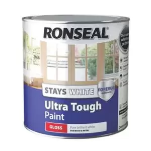 Ronseal Pure Brilliant White Gloss Metal & Wood Paint, 2.5L